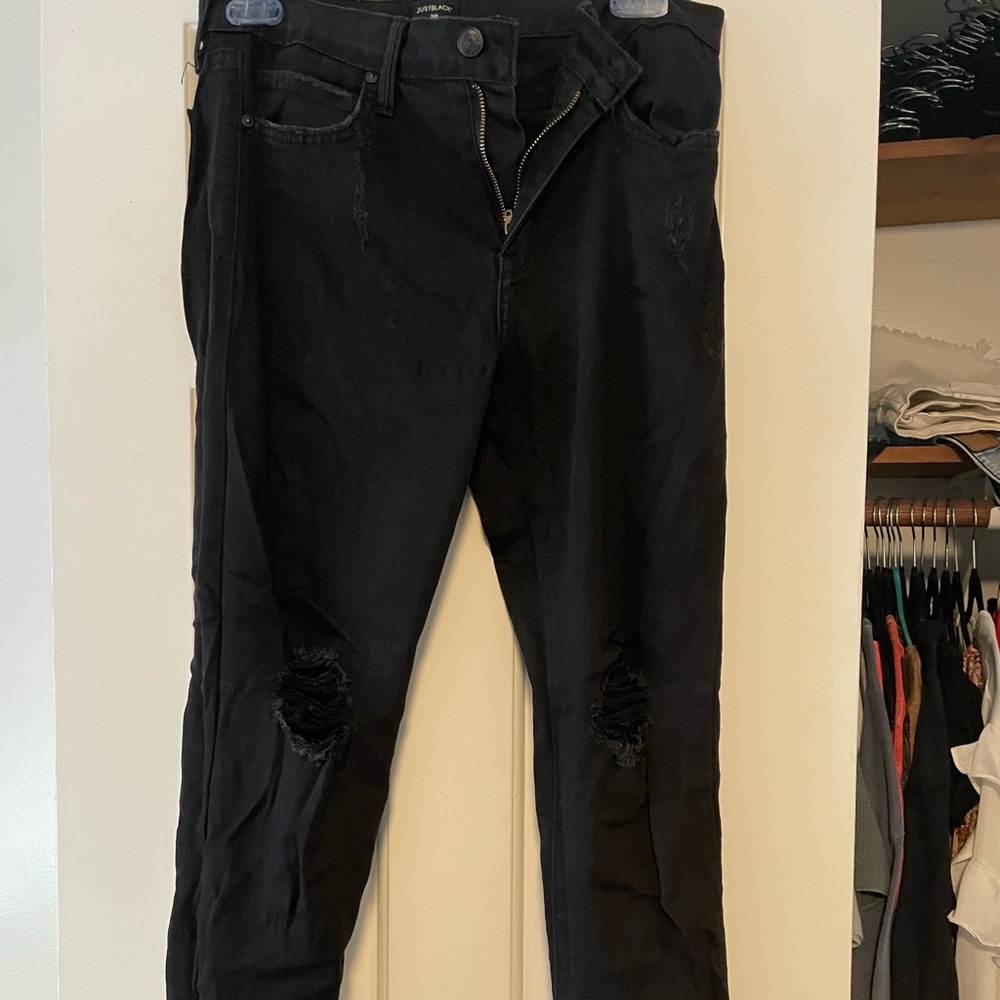 Just Black Ripped Black Jeans